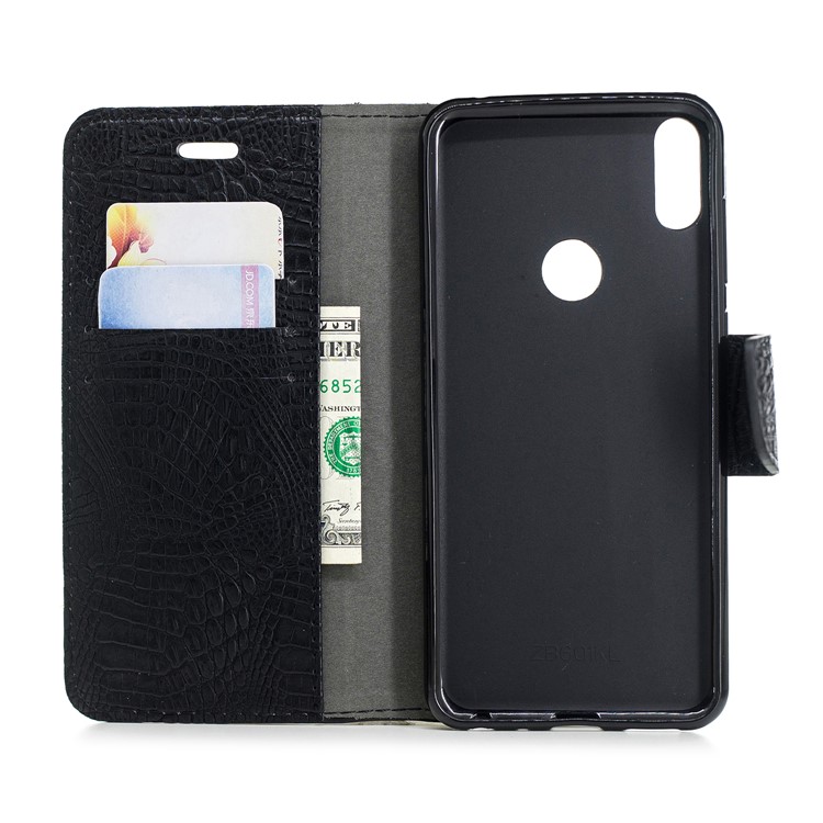 Crocodile Texture Splicing PU Leather Wallet Case for Asus Zenfone Max Pro (M1) ZB601KL - Black-8