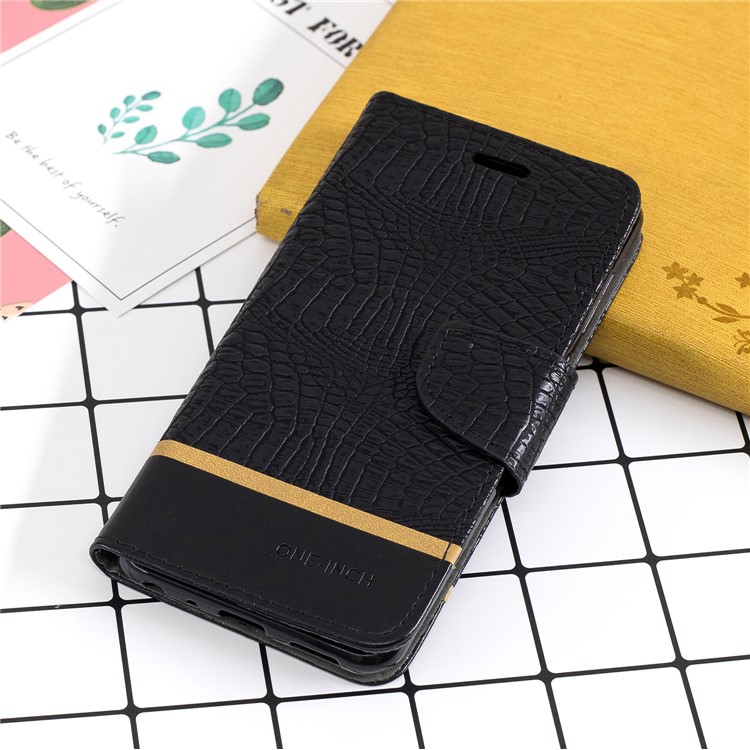 Crocodile Texture Splicing PU Leather Wallet Case for Asus Zenfone Max Pro (M1) ZB601KL - Black-9