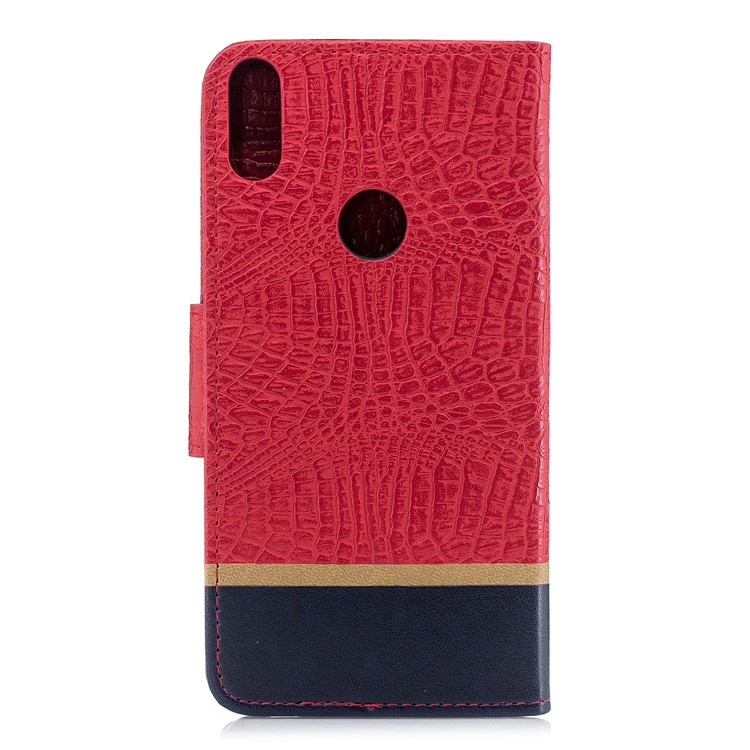 Crocodile Texture Splicing PU Leather Wallet Casing for Asus Zenfone Max Pro (M1) ZB601KL - Red-2