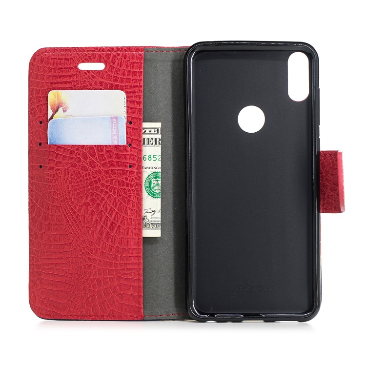 Crocodile Texture Splicing PU Leather Wallet Casing for Asus Zenfone Max Pro (M1) ZB601KL - Red-7