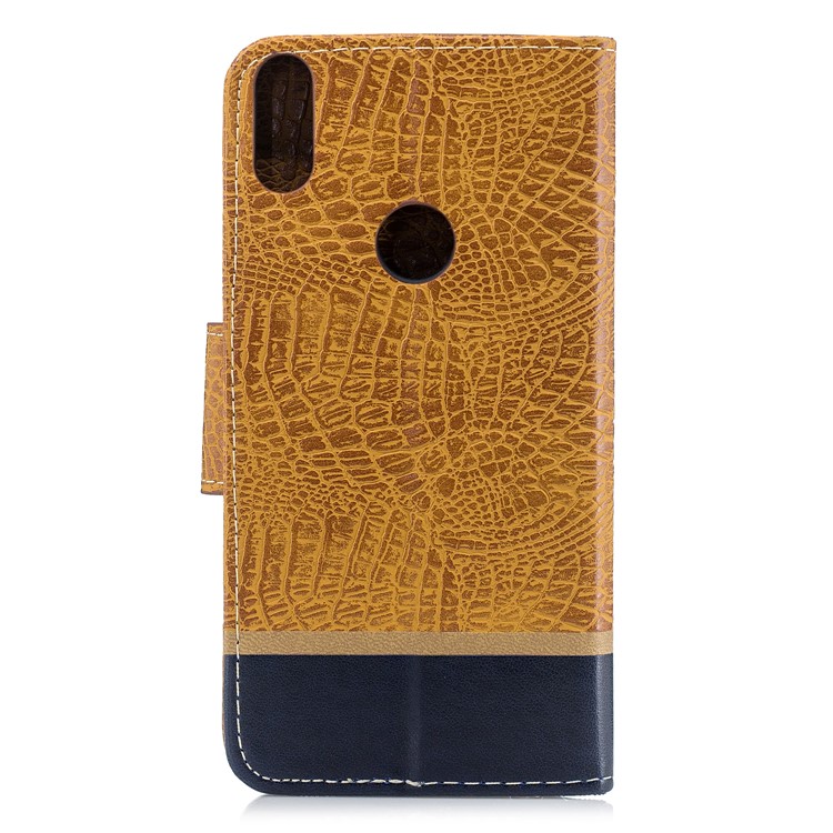 Crocodile Texture Splicing PU Leather Wallet Phone Shell for Asus Zenfone Max Pro (M1) ZB601KL - Brown-2
