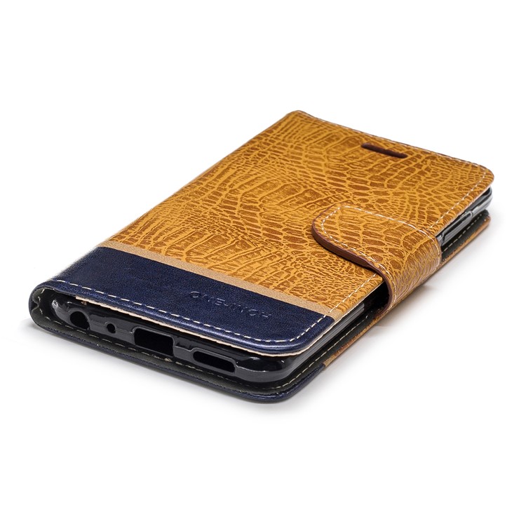 Crocodile Texture Splicing PU Leather Wallet Phone Shell for Asus Zenfone Max Pro (M1) ZB601KL - Brown-5