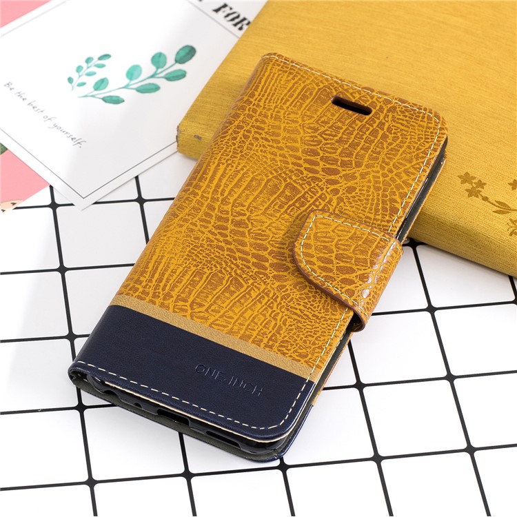 Crocodile Texture Splicing PU Leather Wallet Phone Shell for Asus Zenfone Max Pro (M1) ZB601KL - Brown-8