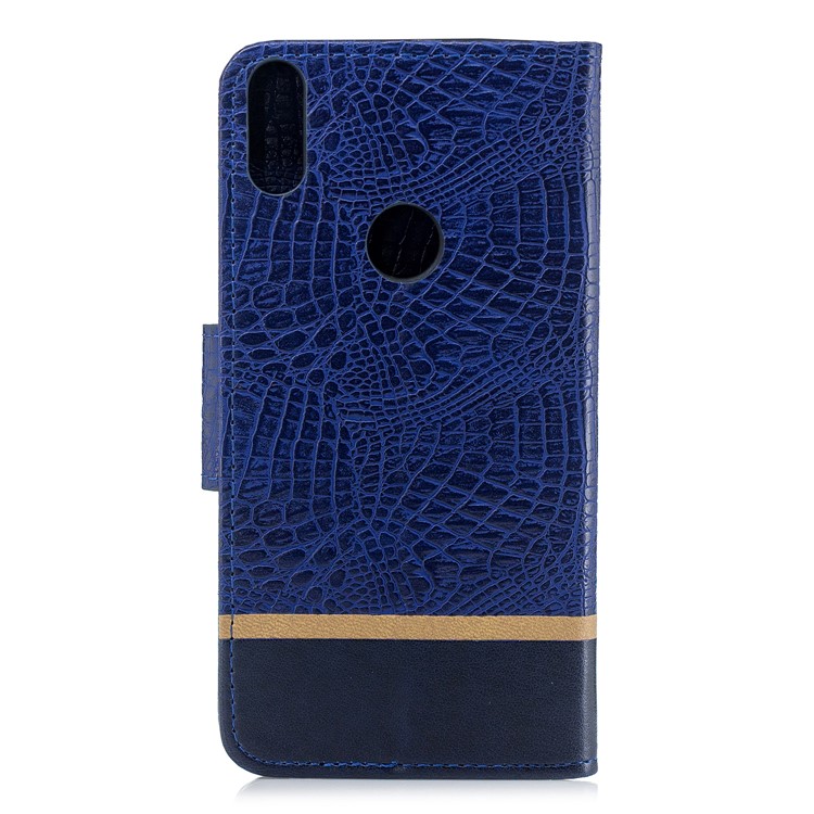 Crocodile Texture Splicing PU Leather Stand Case for Asus Zenfone Max Pro (M1) ZB601KL - Dark Blue-2