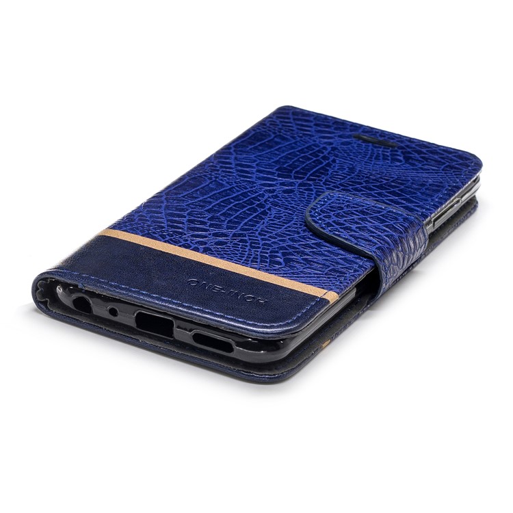 Crocodile Texture Splicing PU Leather Stand Case for Asus Zenfone Max Pro (M1) ZB601KL - Dark Blue-5