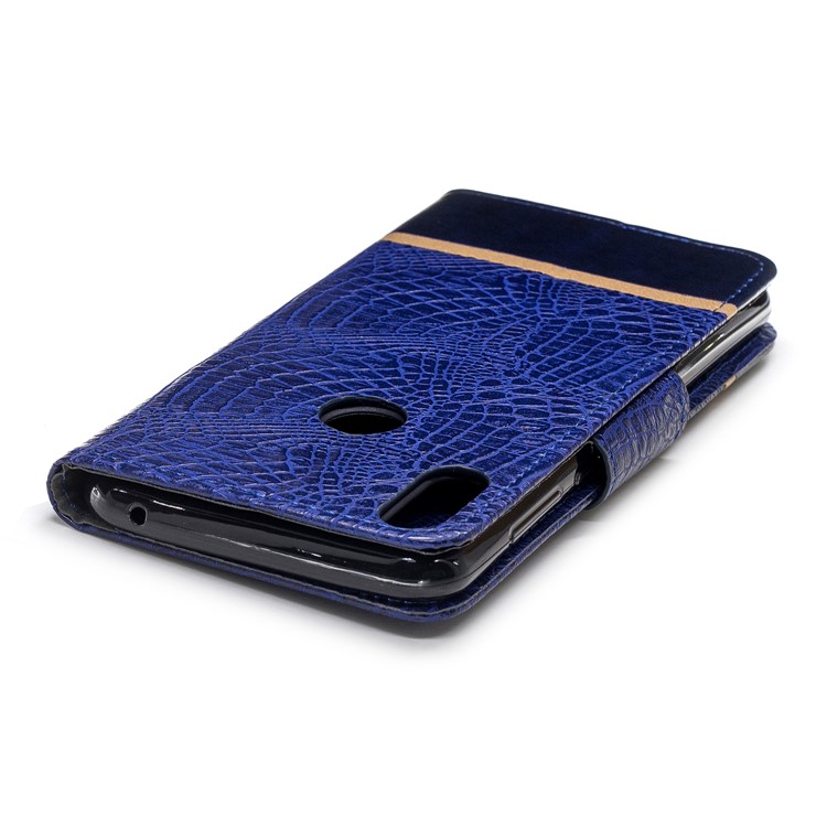 Crocodile Texture Splicing PU Leather Stand Case for Asus Zenfone Max Pro (M1) ZB601KL - Dark Blue-6