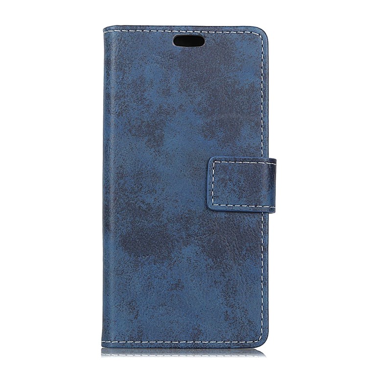 (Vintage Style) PU Leather Stand Wallet Cell Phone Cover for Asus Zenfone Max (M2) ZB633KL - Blue-2