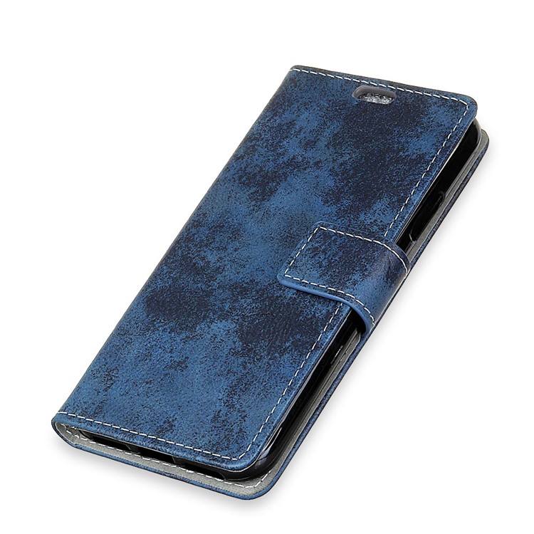 (Vintage Style) PU Leather Stand Wallet Cell Phone Cover for Asus Zenfone Max (M2) ZB633KL - Blue-3