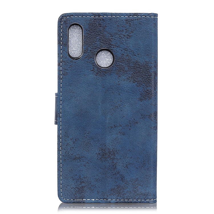 (Vintage Style) PU Leather Stand Wallet Cell Phone Cover for Asus Zenfone Max (M2) ZB633KL - Blue-5