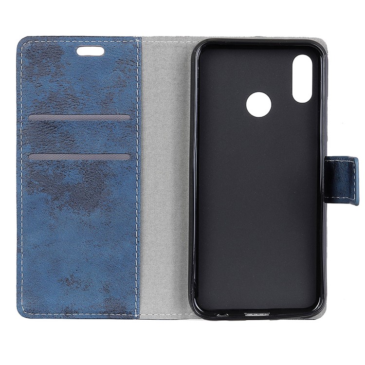 (Vintage Style) PU Leather Stand Wallet Cell Phone Cover for Asus Zenfone Max (M2) ZB633KL - Blue-6