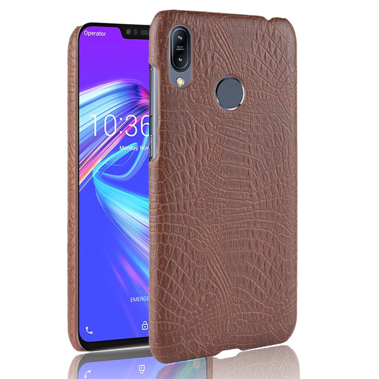 Crocodile Texture PU Leather Coated Plastic Protective Case for Asus Zenfone Max (M2) ZB633KL - Brown-1