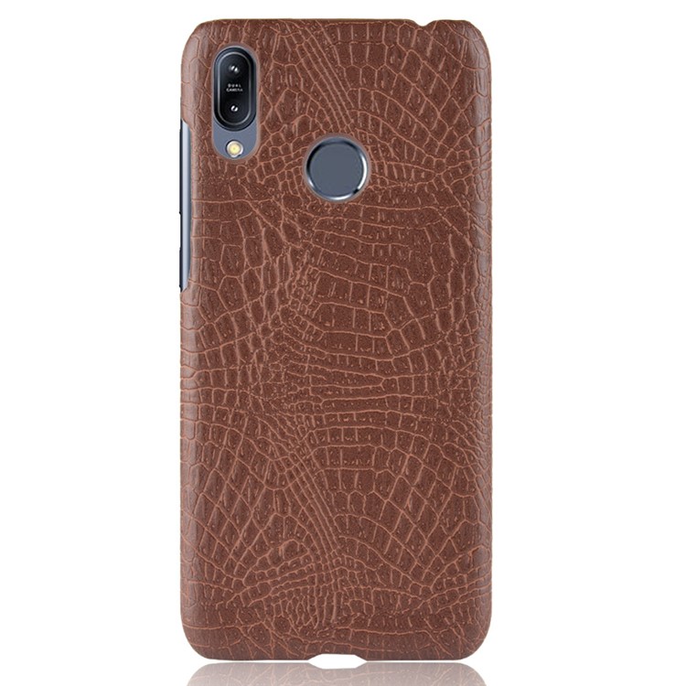 Crocodile Texture PU Leather Coated Plastic Protective Case for Asus Zenfone Max (M2) ZB633KL - Brown-3