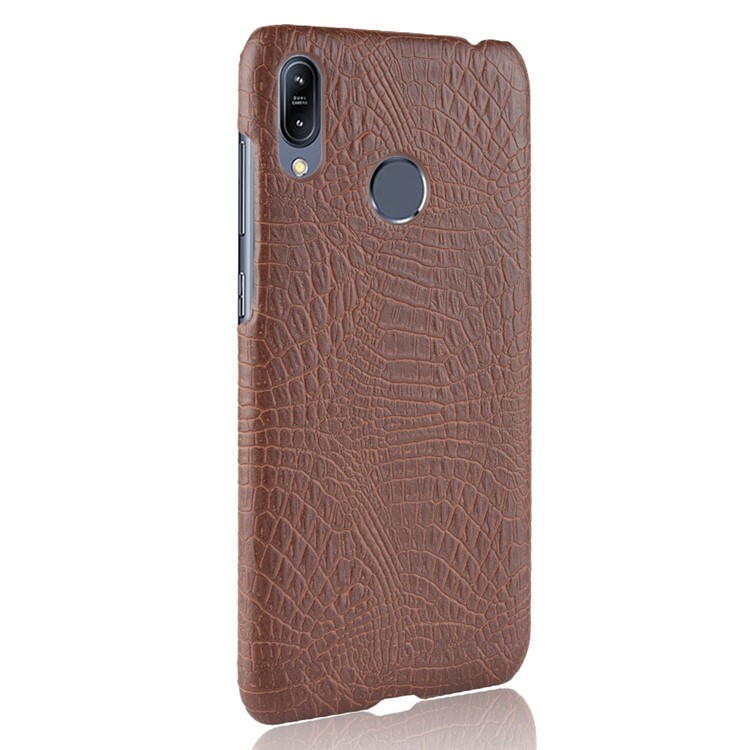 Crocodile Texture PU Leather Coated Plastic Protective Case for Asus Zenfone Max (M2) ZB633KL - Brown-4