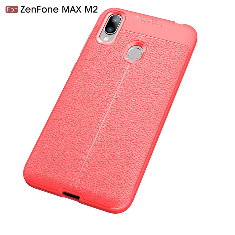 Litchi Grain TPU Protective Mobile Shell for Asus Zenfone Max (M2) ZB633KL - Red-2