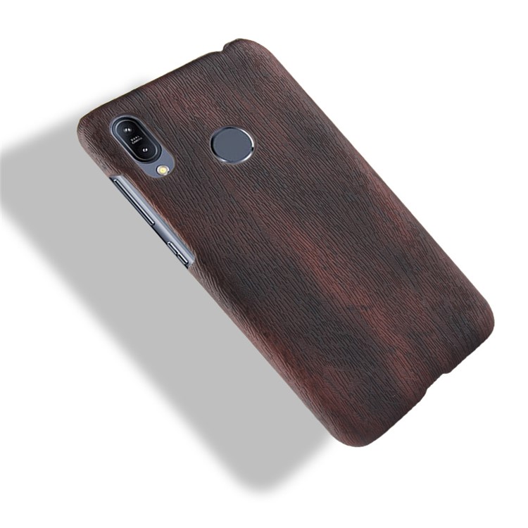 Wood Texture PU Leather Skin PC Back Case for Asus Zenfone Max Pro (M2) ZB631KL - Black-4