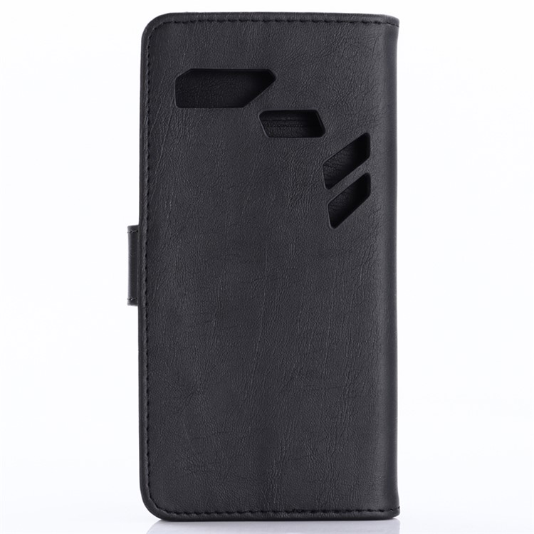 Retro Style Crazy Horse PU Leather Magnetic Wallet Case for Asus ROG Phone (ZS600KL) - Black-2
