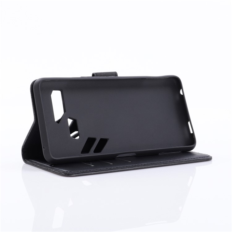 Retro Style Crazy Horse PU Leather Magnetic Wallet Case for Asus ROG Phone (ZS600KL) - Black-5