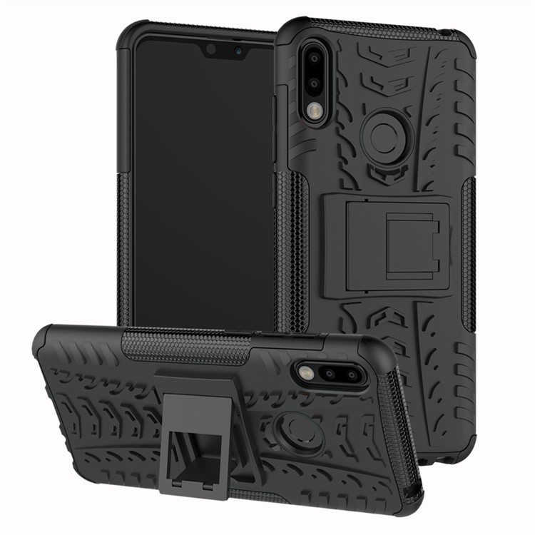 Cool Tyre PC + TPU Hybrid Case with Kickstand for Asus Zenfone Max Pro (M2) ZB631KL - Black-1