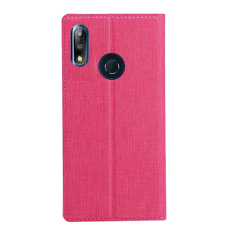 VILI DMX Etui Support En Cuir À Texture Croisée Pour Asus Zenfone Max Pro (m2) ZB631KL - Rose-3