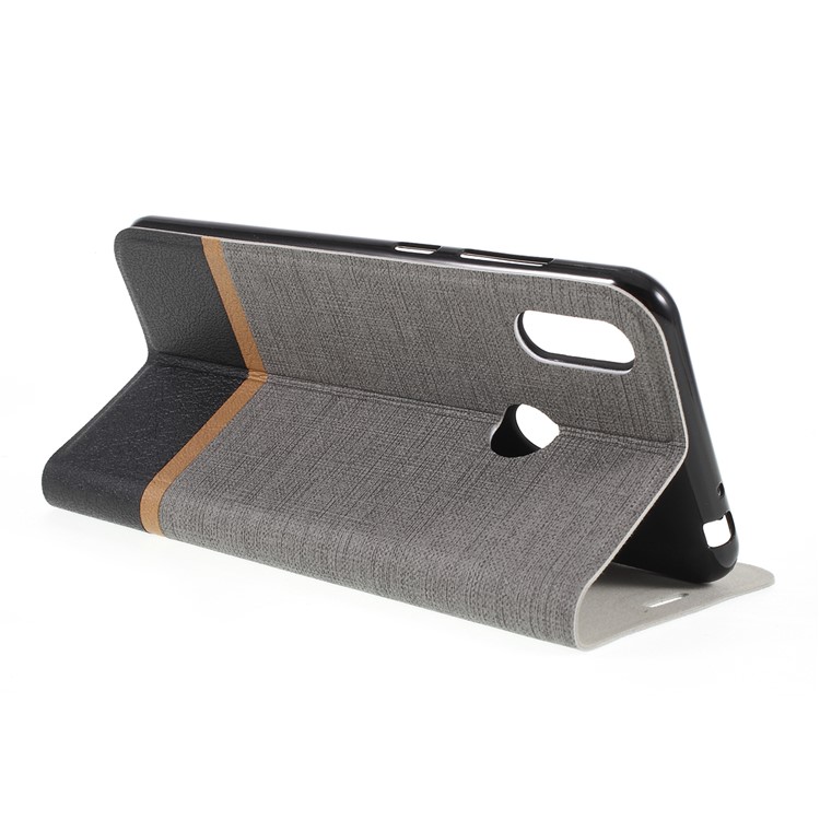 Cross Pattern Leather Card Holder Phone Cover (Built-in Steel Sheet) for Asus Zenfone Max (M2) ZB633KL - Grey-3