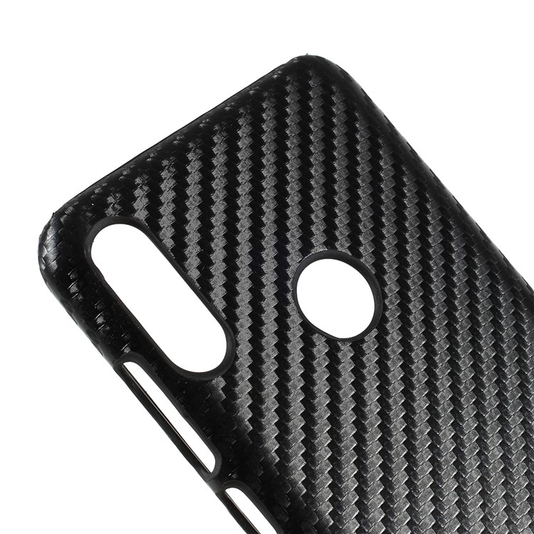 PU Leather Skin Hard Phone Cover for Asus Zenfone Max Pro (M2) ZB631KL - Black Carbon Fiber Texture-2