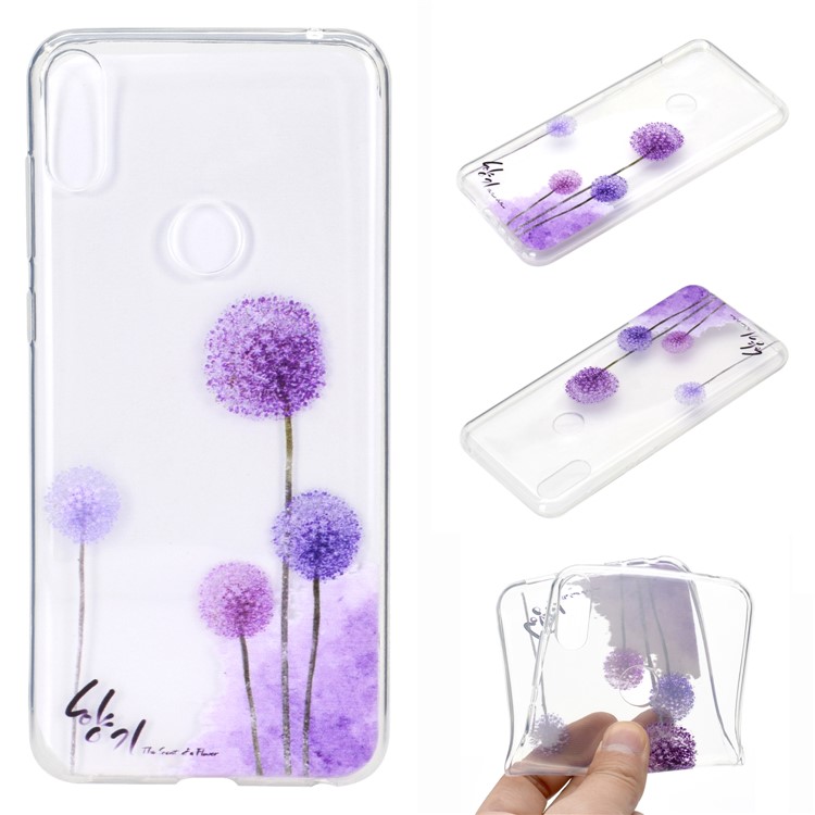 Estampa Padrão Macio TPU Telefone Case Para Asus Zenfone Max Pro (m2) ZB631KL - Dente De Leão-1