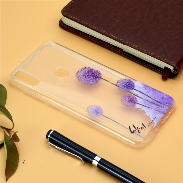 Estampa Padrão Macio TPU Telefone Case Para Asus Zenfone Max Pro (m2) ZB631KL - Dente De Leão-6