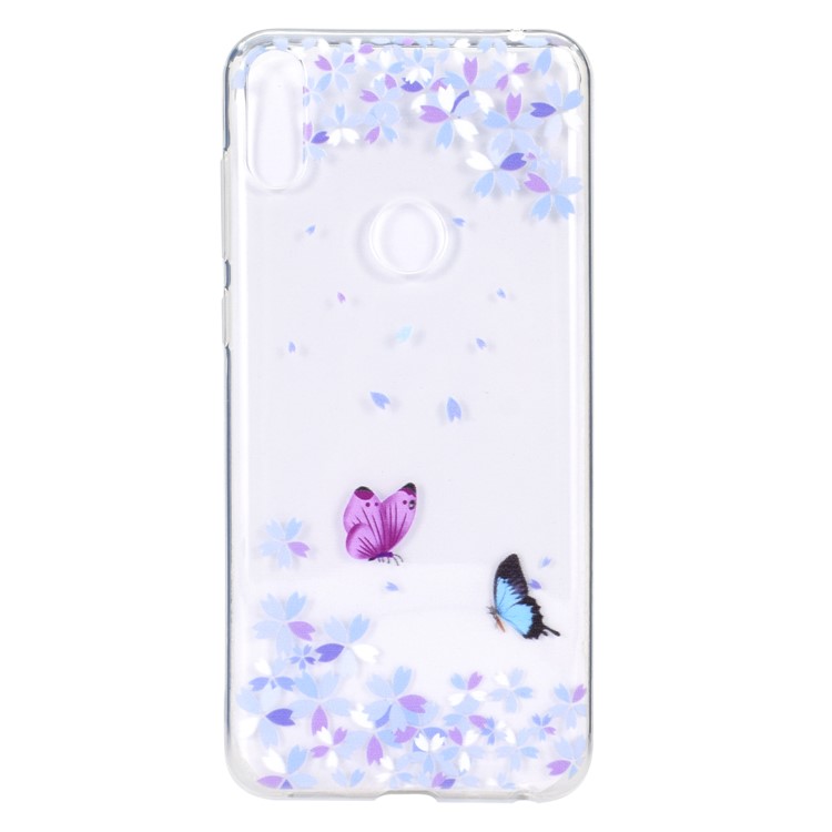 Estampa Padrão Macio TPU Telefone Case Para Asus Zenfone Max Pro (m2) ZB631KL - Borboleta E Flor-2