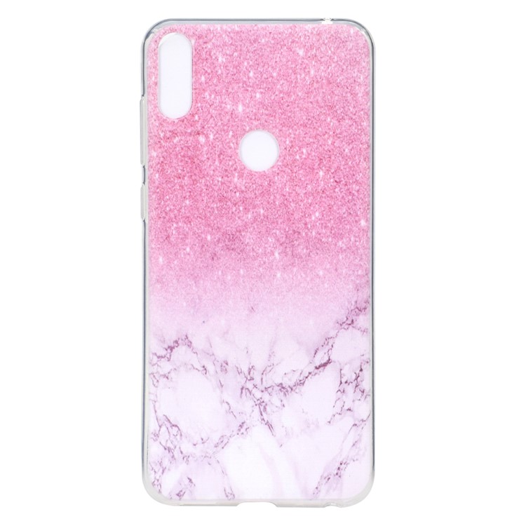 Estampa Padrão Macio TPU Telefone Case Para Asus Zenfone Max Pro (m2) ZB631KL - Glitter Rosa E Mármore-2