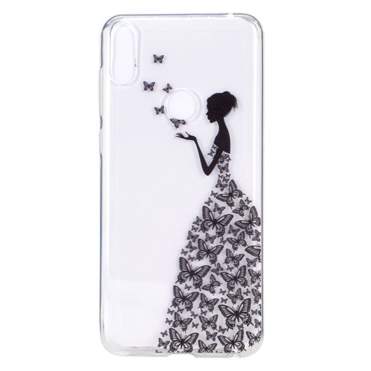 Estampa Padrão Macio TPU Telefone Case Para Asus Zenfone Max Pro (m2) ZB631KL - Menina Borboleta-2