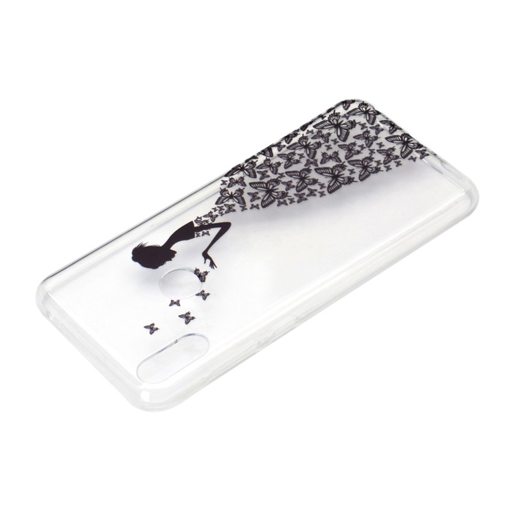 Estampa Padrão Macio TPU Telefone Case Para Asus Zenfone Max Pro (m2) ZB631KL - Menina Borboleta-4