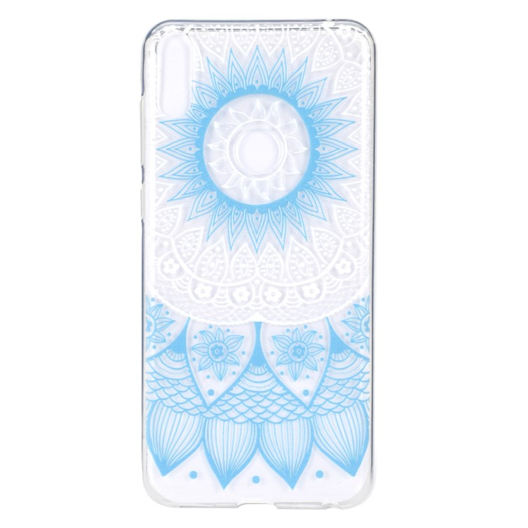 Estampa Padrão Macio TPU Telefone Case Para Asus Zenfone Max Pro (m2) ZB631KL - Mandala Azul-2