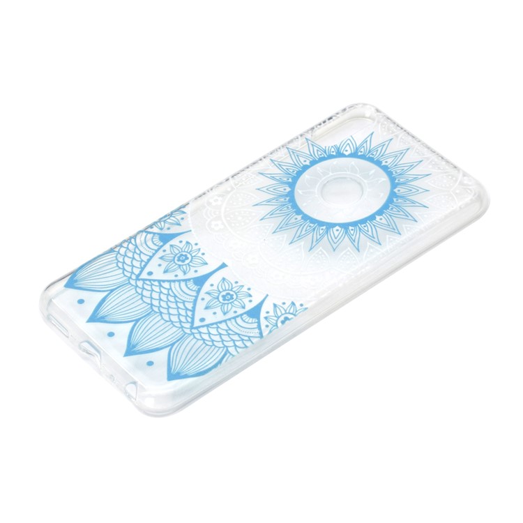 Estampa Padrão Macio TPU Telefone Case Para Asus Zenfone Max Pro (m2) ZB631KL - Mandala Azul-3