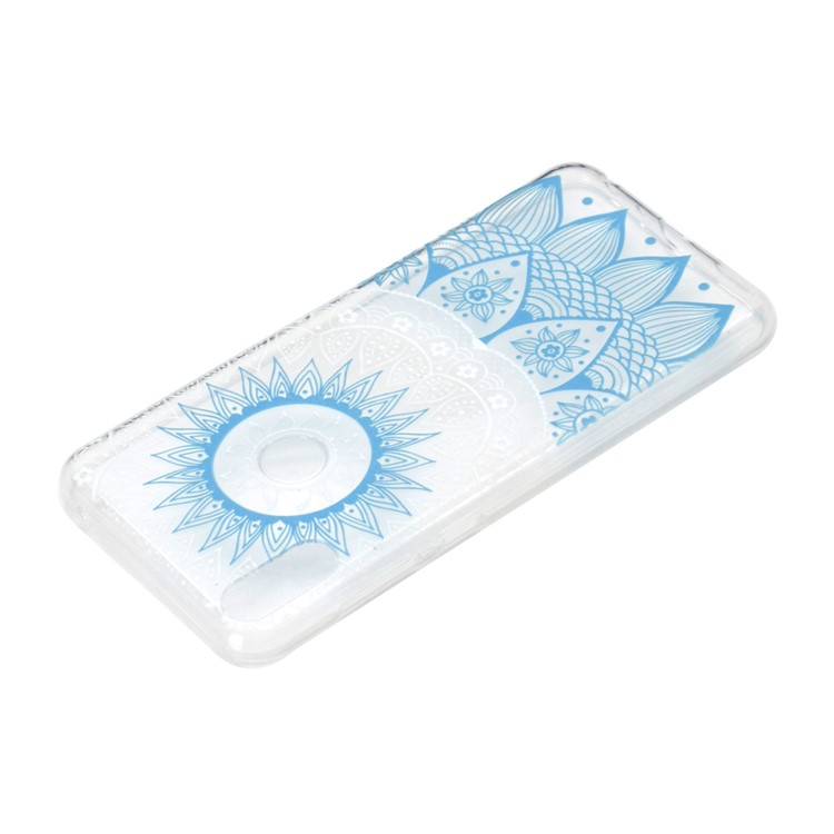 Estampa Padrão Macio TPU Telefone Case Para Asus Zenfone Max Pro (m2) ZB631KL - Mandala Azul-4
