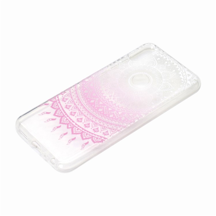 Estampa Padrão Macio TPU Telefone Case Para Asus Zenfone Max Pro (m2) ZB631KL - Mandala Rosa-3