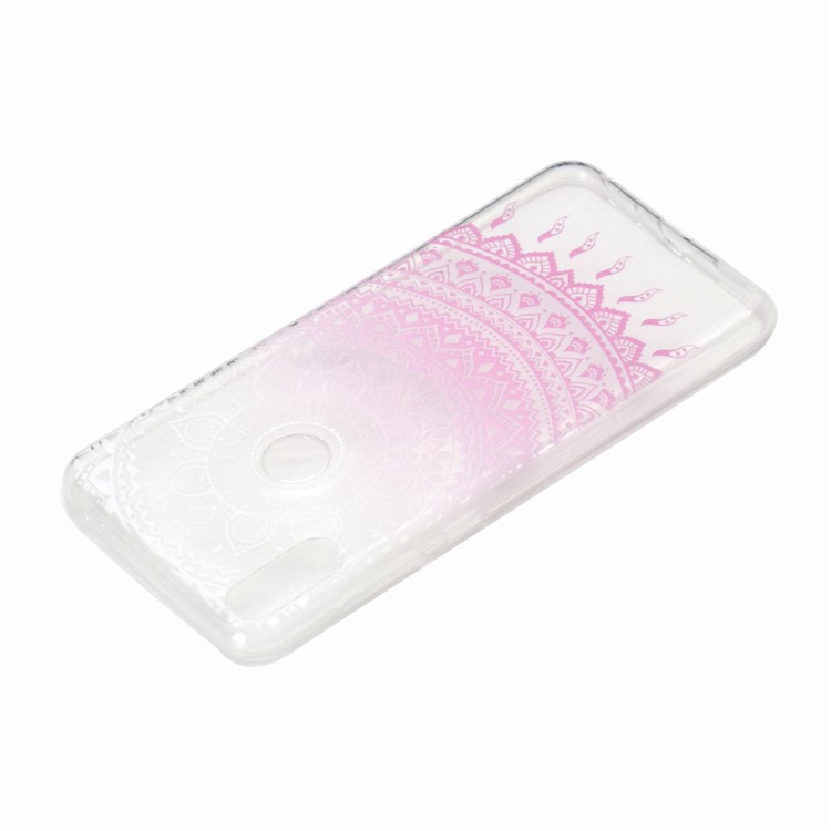 Estampa Padrão Macio TPU Telefone Case Para Asus Zenfone Max Pro (m2) ZB631KL - Mandala Rosa-4