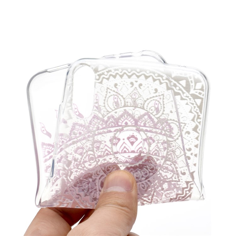 Estampa Padrão Macio TPU Telefone Case Para Asus Zenfone Max Pro (m2) ZB631KL - Mandala Rosa-5