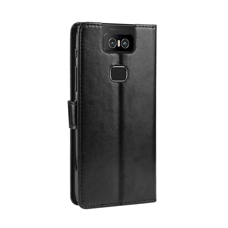 Crazy Horse Leather Stand Wallet Case for Asus Zenfone 6 ZS630KL/Zenfone 6z/Zenfone 6 2019 - Black-7