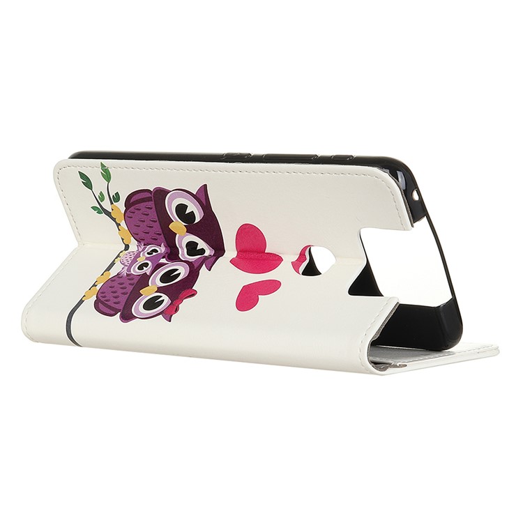 Pattern Printing Wallet Stand Leather Shell for Asus Zenfone 6 ZS630KL - Sweet Owl Family-3