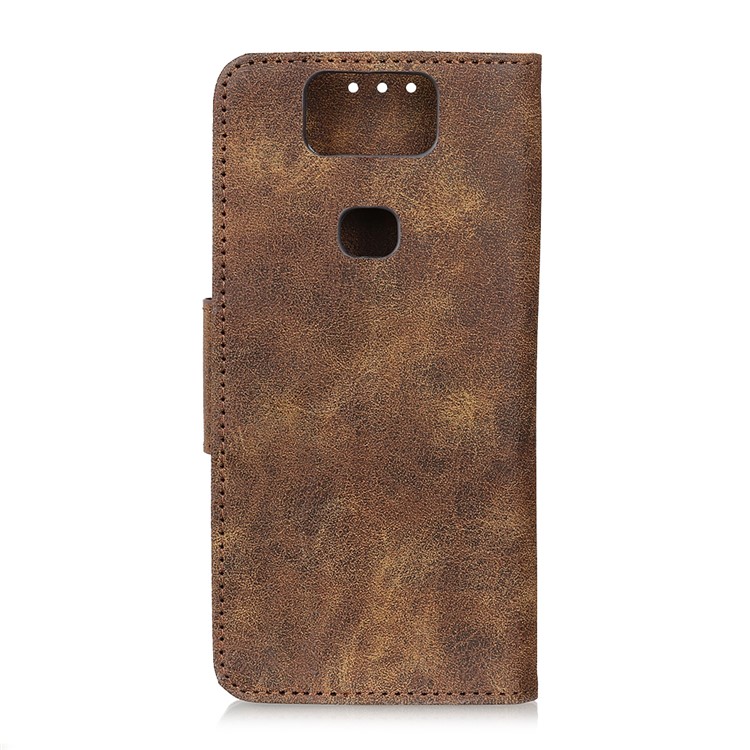 Vintage Style Wallet Stand Split Leather Phone Casing for Asus Zenfone 6 ZS630KL - Coffee-10