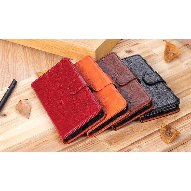 Nappa Texture Split Leather Wallet Case for Asus Zenfone 6 ZS630KL - Orange-14