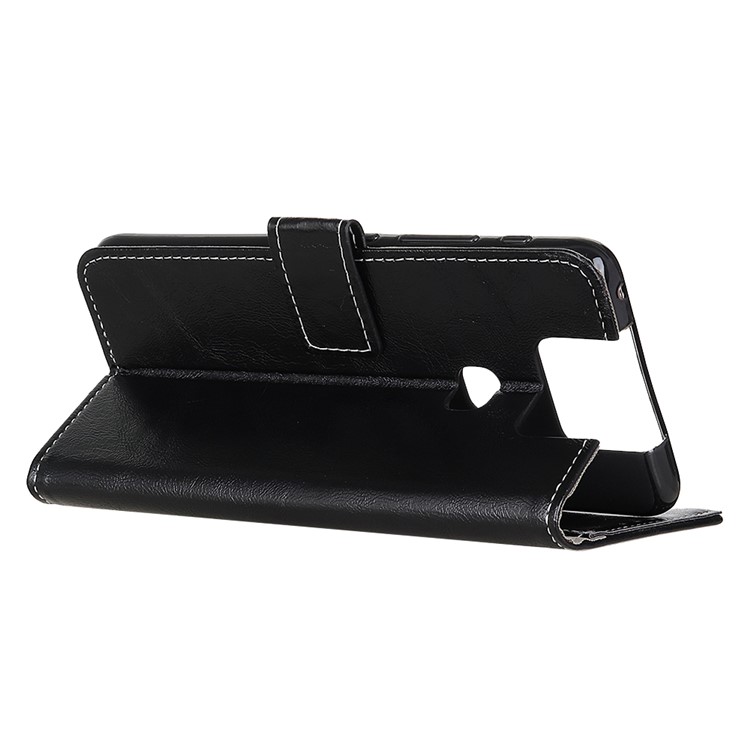 Crazy Horse Vintage Leather Wallet Case for Asus Zenfone 6 ZS630KL - Black-4