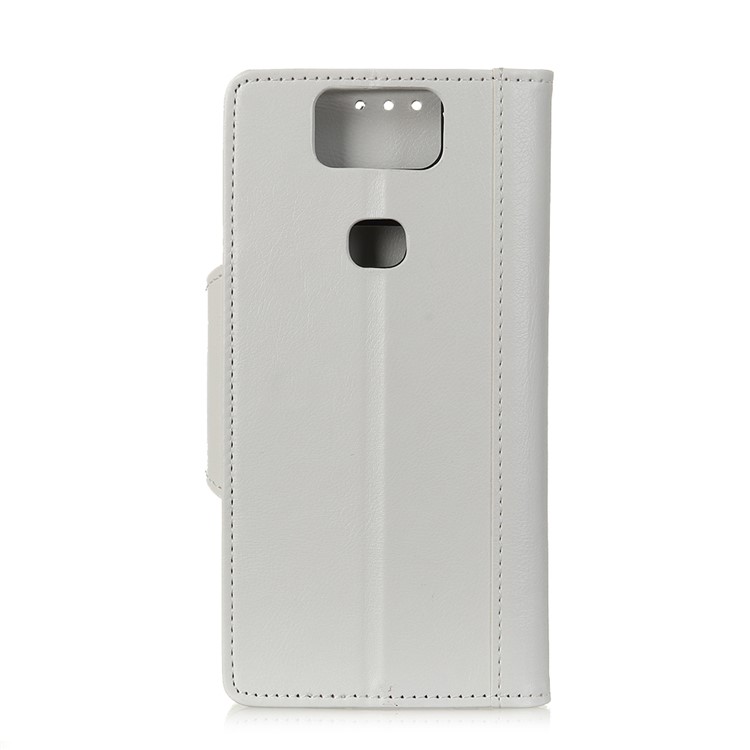 Textured PU Leather Wallet Stand Mobile Cover for Asus Zenfone 6 ZS630KL - White-3