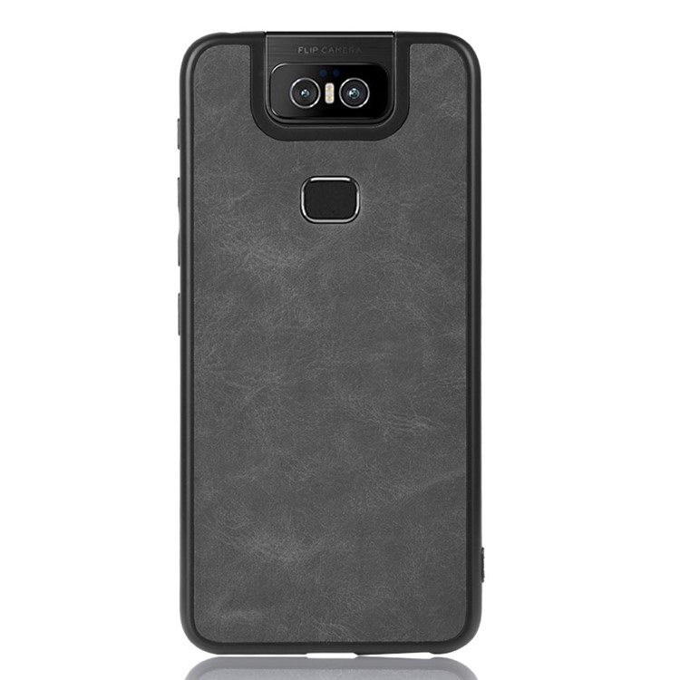 PU Leather Coated TPU Back Protective Phone Casing for Asus Zenfone 6 ZS630KL - Black-2