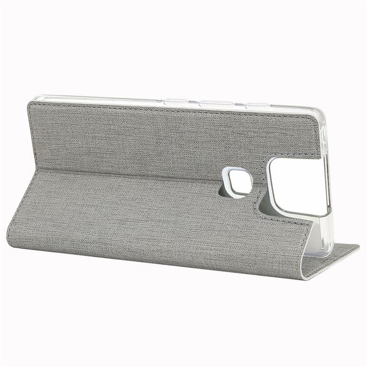 VILI DMX Cross Texture Stand Leather Card Holder Case for Asus Zenfone 6 ZS630KL - Grey-5