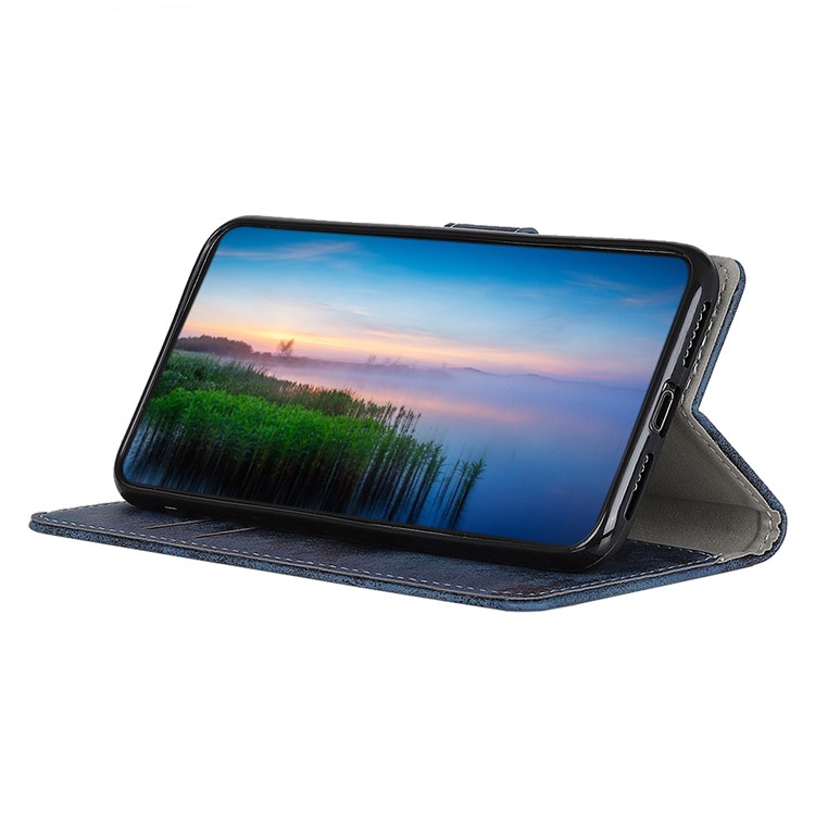 Funda Tipo Billetera De Cuero Estilo Vintage Para Teléfono Asus ROG II ZS660KL - Azul-10