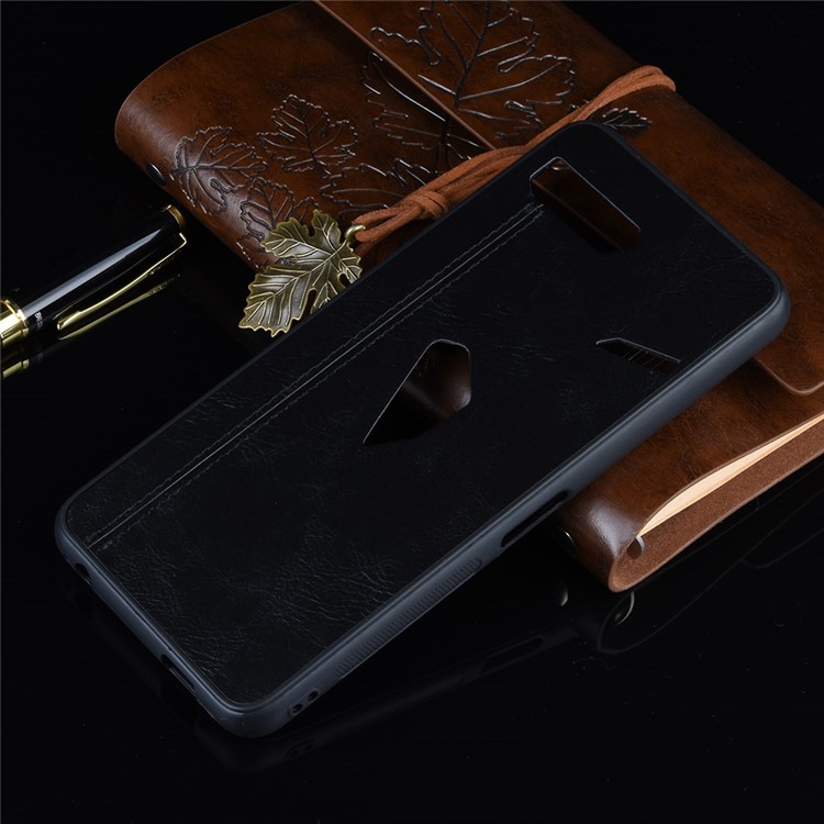 Leather Coated PC + TPU Hybrid Shell Phone Cover for Asus ROG Phone II ZS660KL - Black-7