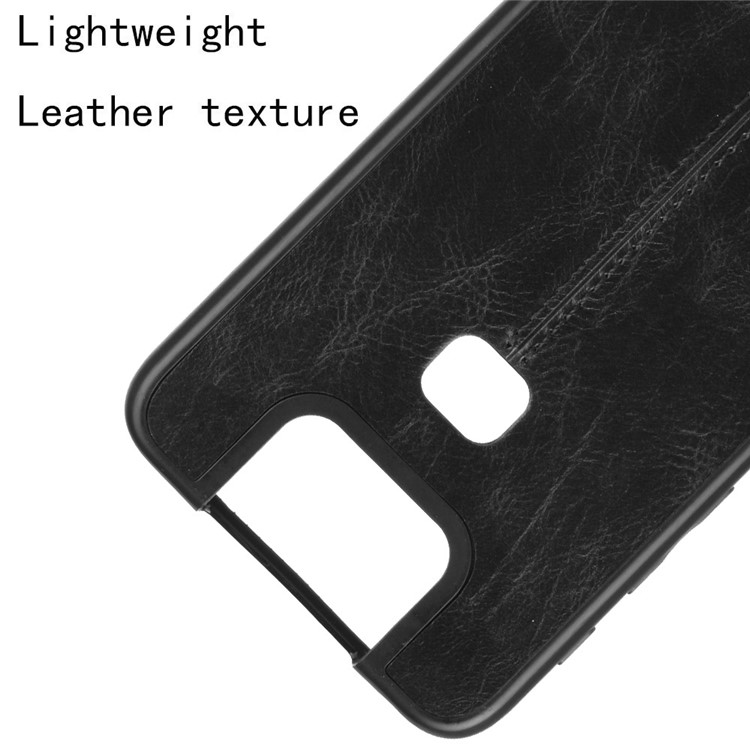 Leather Coated PC + TPU Combo Case for Asus Zenfone 6 ZS630KL - Black-5