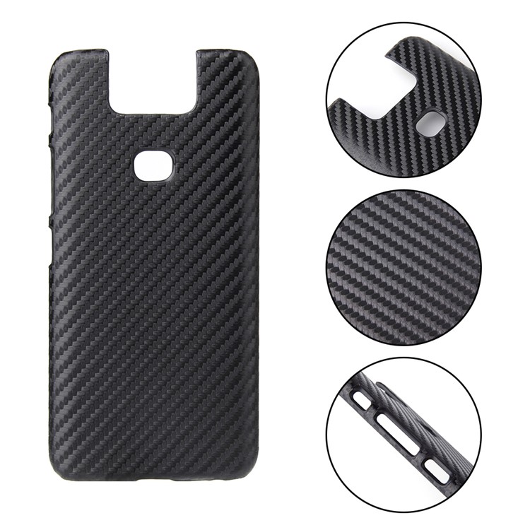 PU Leather Coated PC Back Shell for Asus Zenfone 6 ZS630KL - Carbon Fiber Texture-2