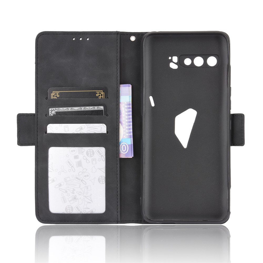 Wallet Stand Flip Leather Protective Case for Asus ROG Phone 3/ZS661KS/ROG Phone 3 Strix - Black-5